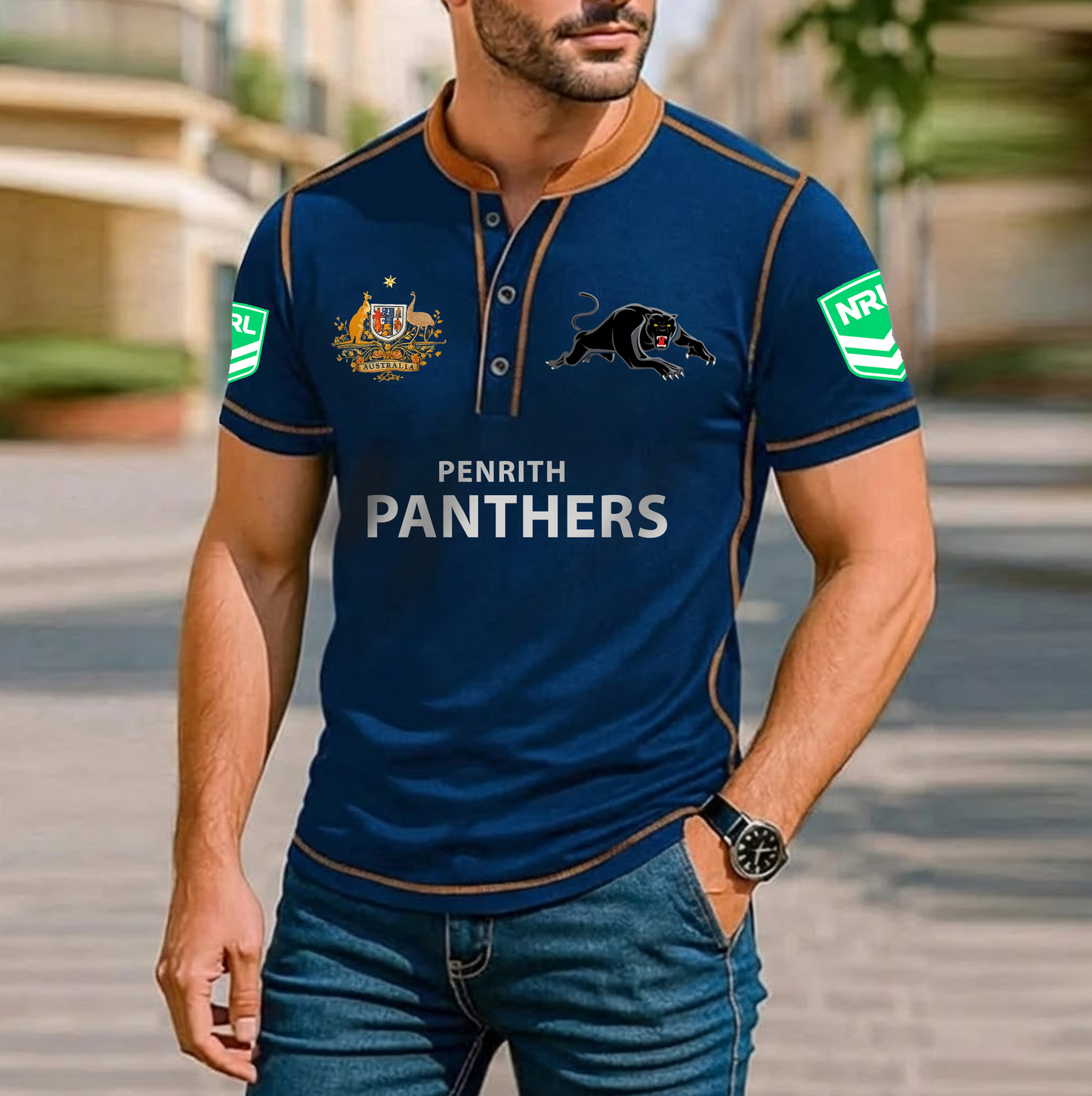 PREMIUM NRL X PP ROYAL HENLEY SHIRT FOR NEW YEAR NDT VHM