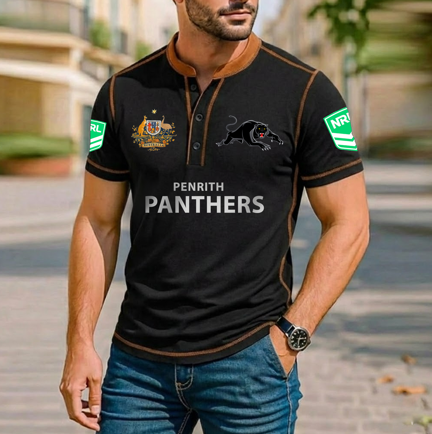 PREMIUM NRL X PP ROYAL HENLEY SHIRT FOR NEW YEAR NDT VHM