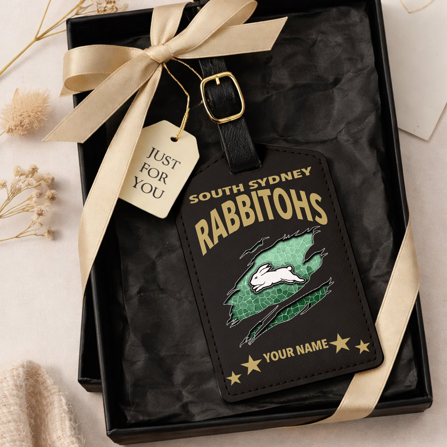 Premium NRL x SSR Personalized Leather Luggage Tag NDT VHM