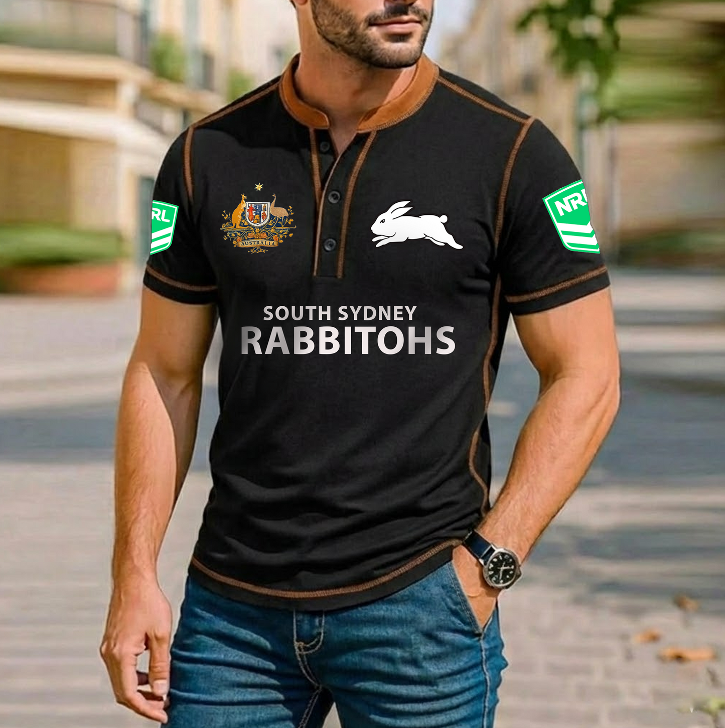 PREMIUM NRL X SSR ROYAL HENLEY SHIRT FOR NEW YEAR NDT VHM