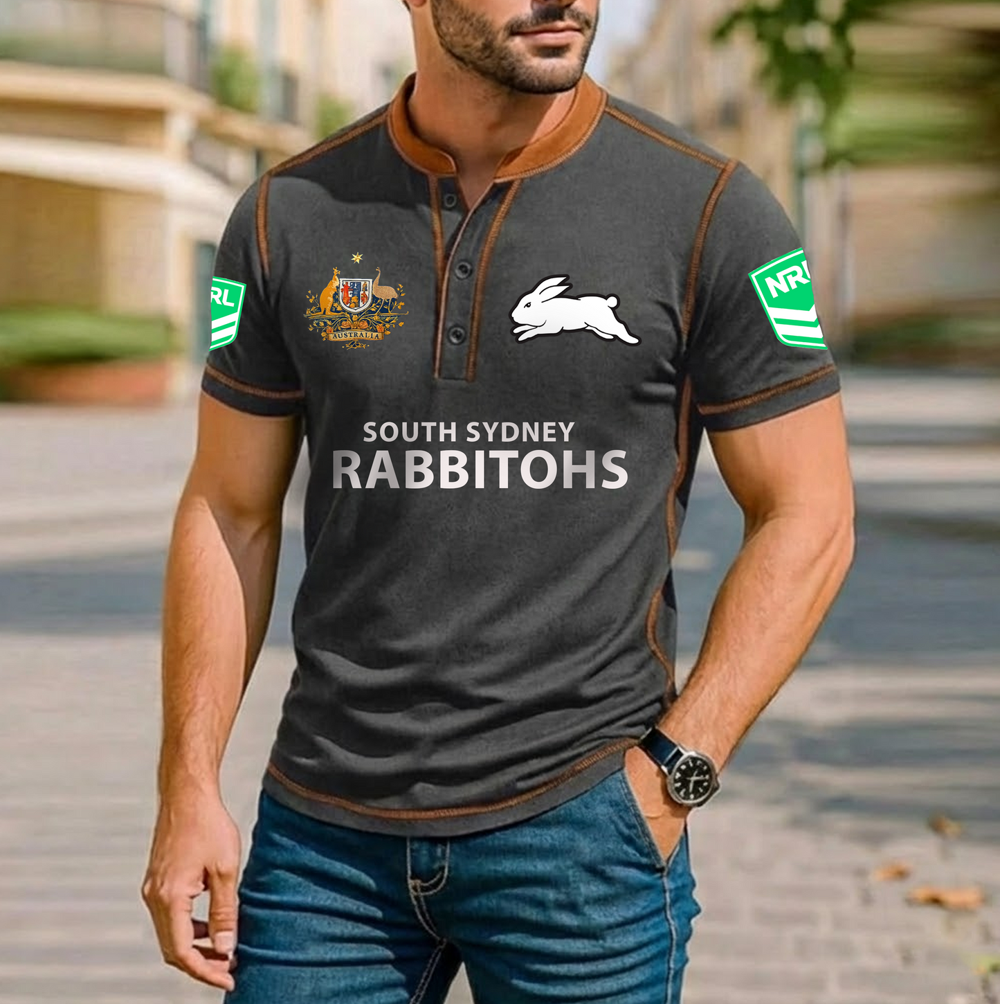 PREMIUM NRL X SSR ROYAL HENLEY SHIRT FOR NEW YEAR NDT VHM