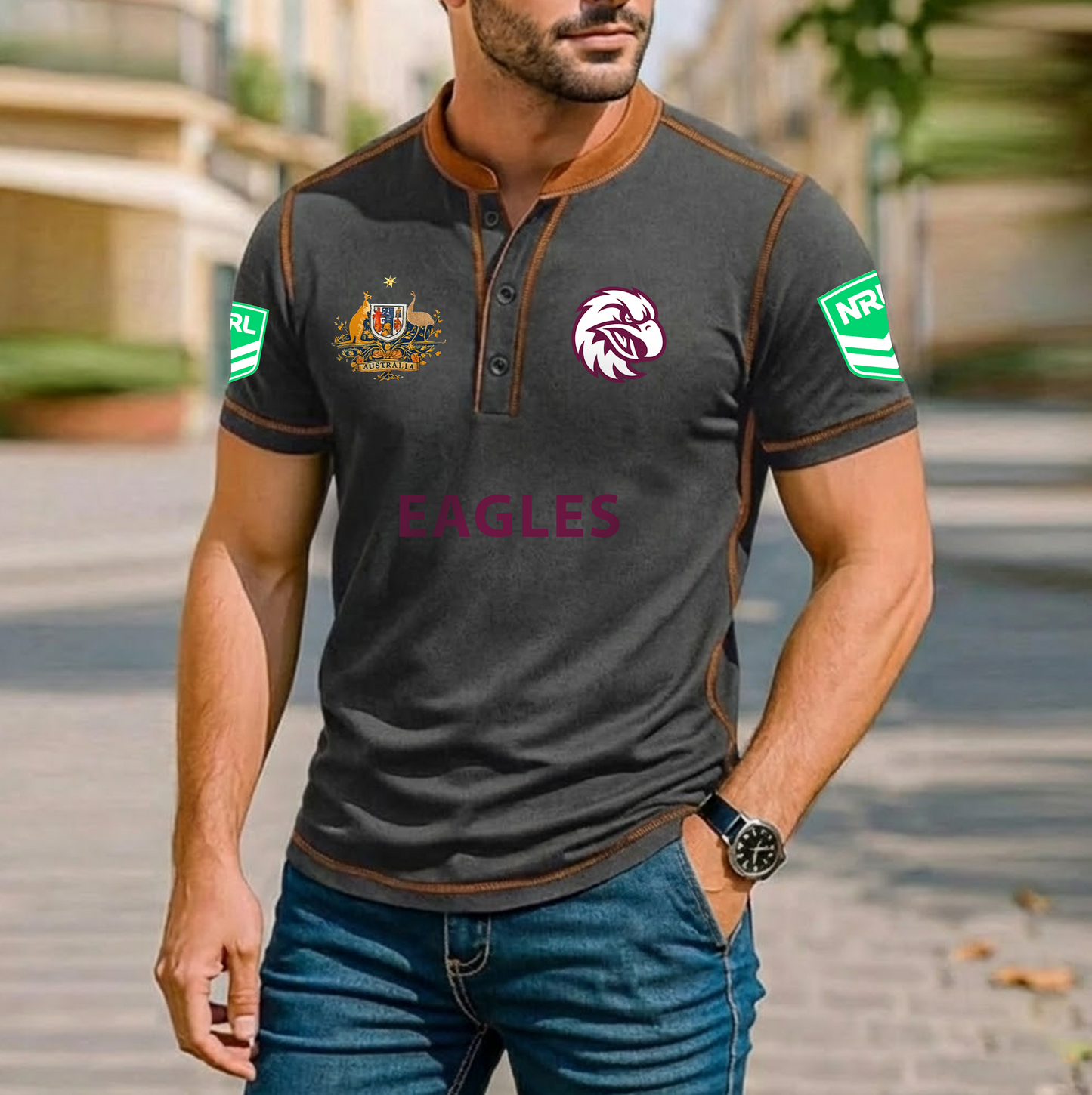 PREMIUM NRL X WSE ROYAL HENLEY SHIRT FOR NEW YEAR NDT VHM