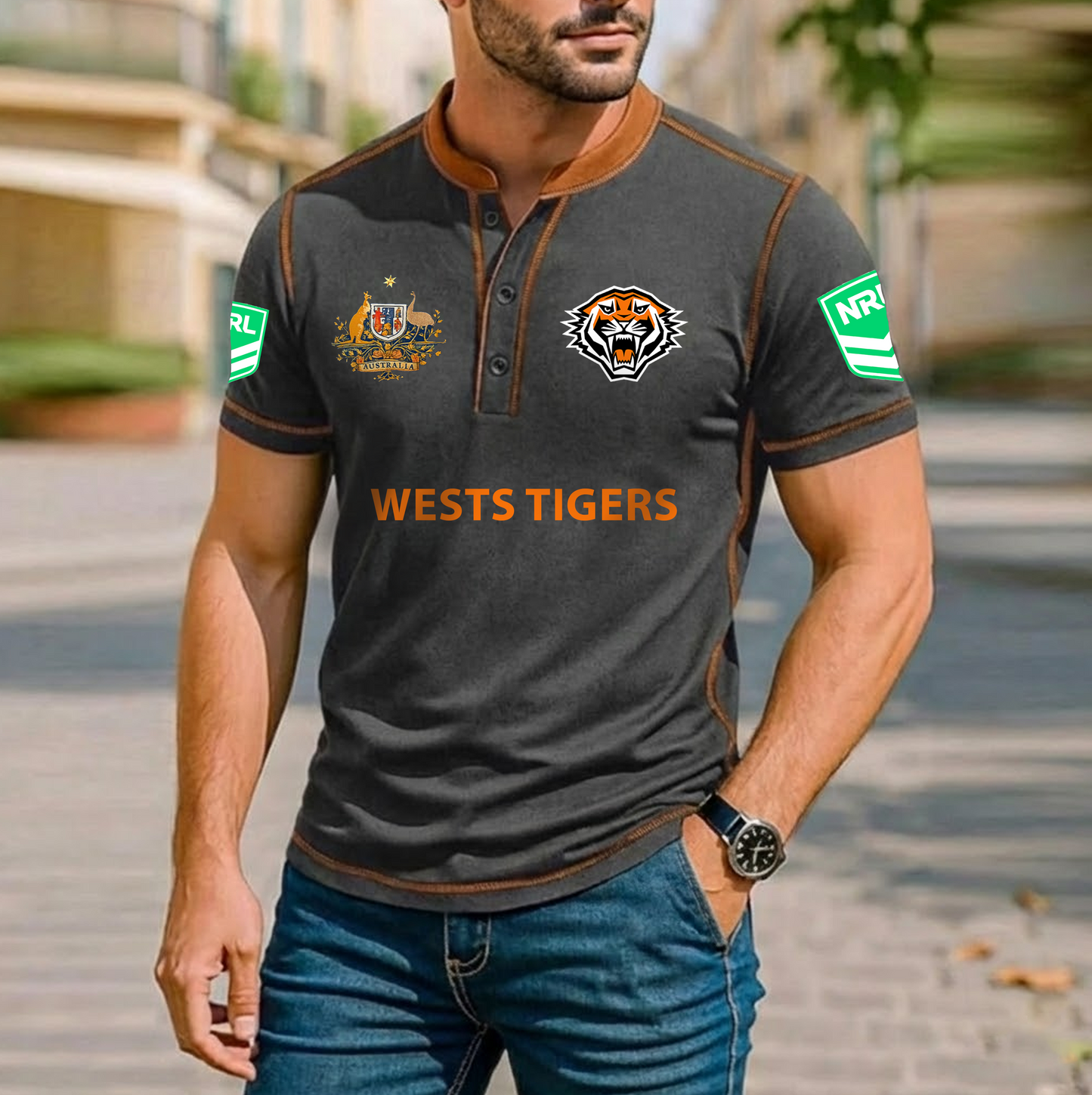 PREMIUM NRL X WT ROYAL HENLEY SHIRT FOR NEW YEAR NDT VHM