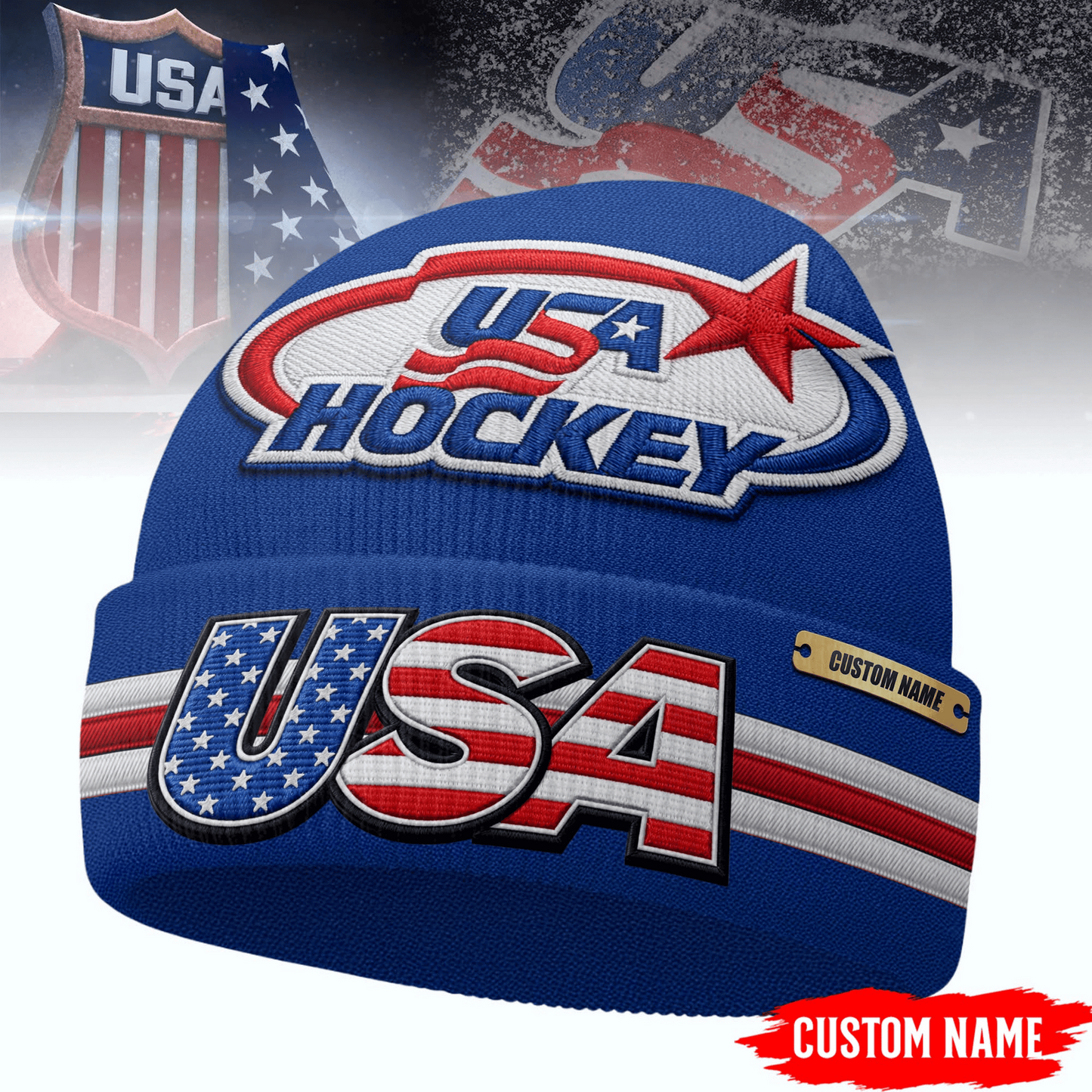 Premium Olympic USA Ice Hockey Champions 2026 BEANIE HAT V1 NMD TTV