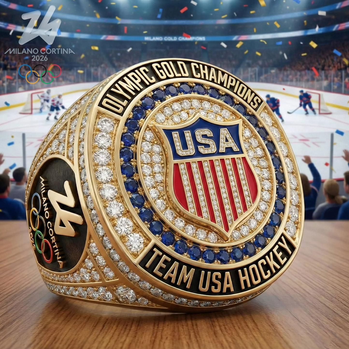 Premium Olympic USA Ice Hockey Champions 2026 RING V3 NMD TTV