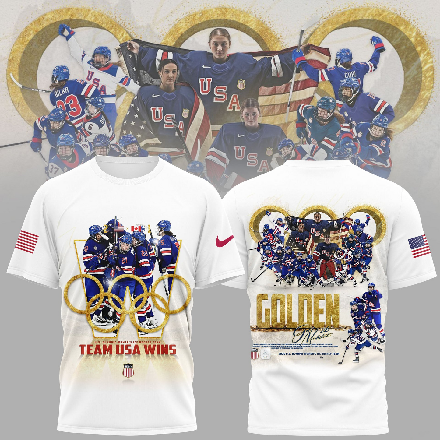Premium Olympic USA Ice Hockey Champions 2026 T-shirt V8 NMD TTV