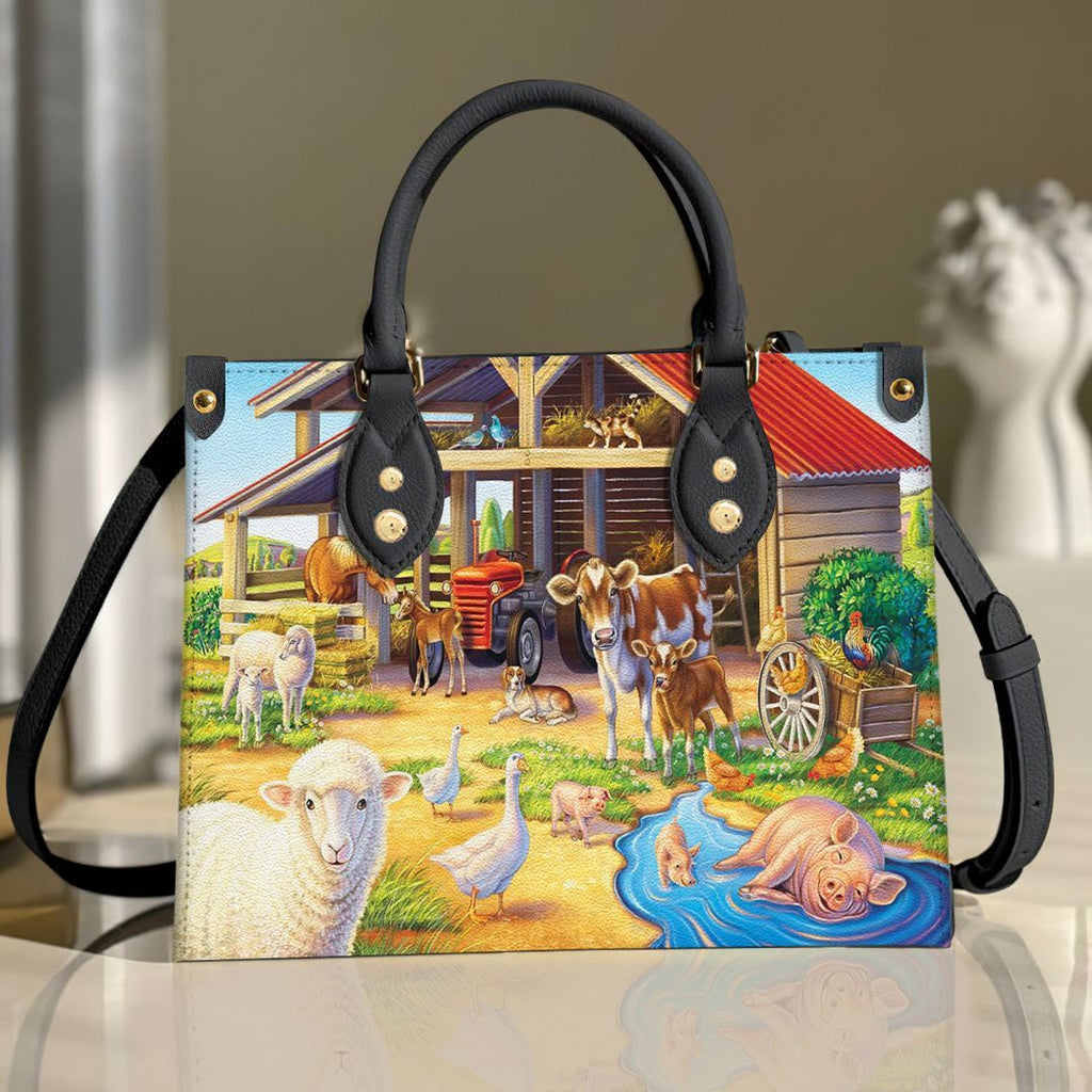 Farm Animal Leather Bag Handbag | Tote Bag | Leather Tote For Women