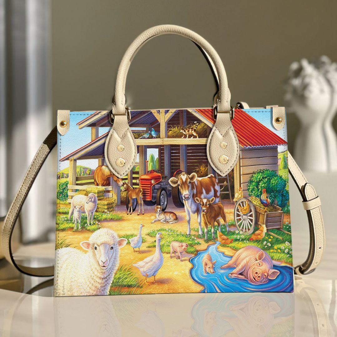 Farm Animal Leather Bag Handbag | Tote Bag | Leather Tote For Women