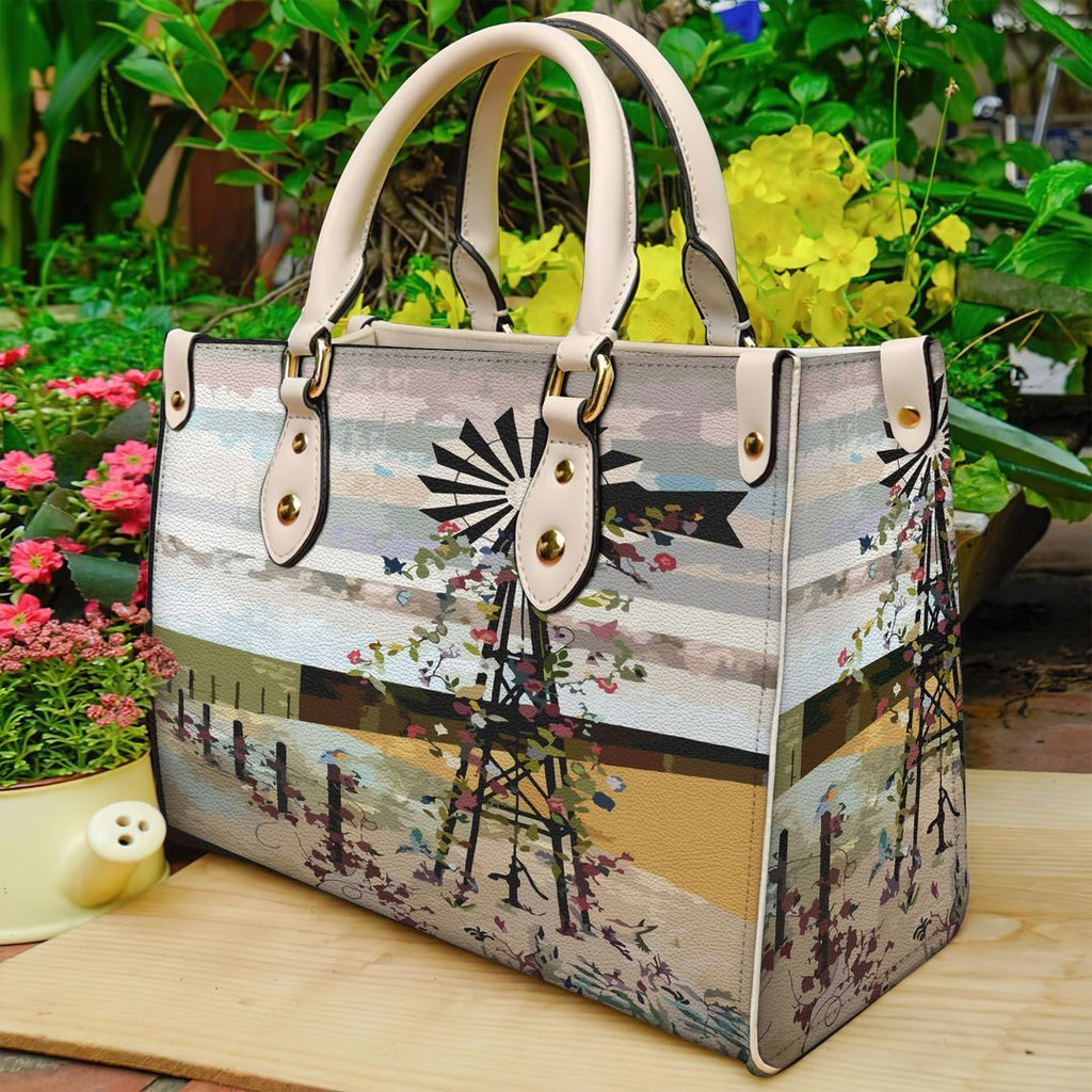 Blooming Windmill Leather Bag Handbag | Tote Bag | Leather Tote For Women