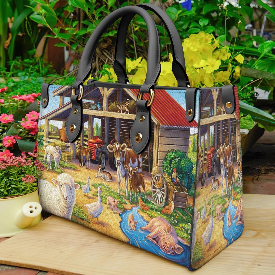 Farm Animal Leather Bag Handbag | Tote Bag | Leather Tote For Women