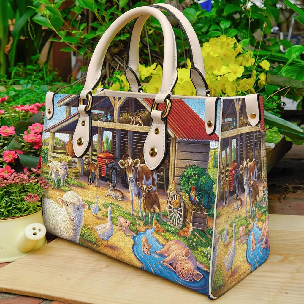 Farm Animal Leather Bag Handbag | Tote Bag | Leather Tote For Women
