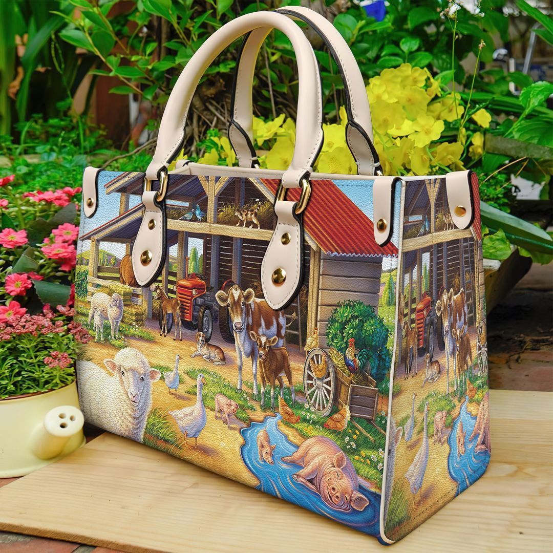 Farm Animal Leather Bag Handbag | Tote Bag | Leather Tote For Women