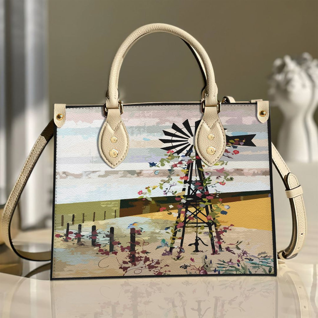 Blooming Windmill Leather Bag Handbag | Tote Bag | Leather Tote For Women