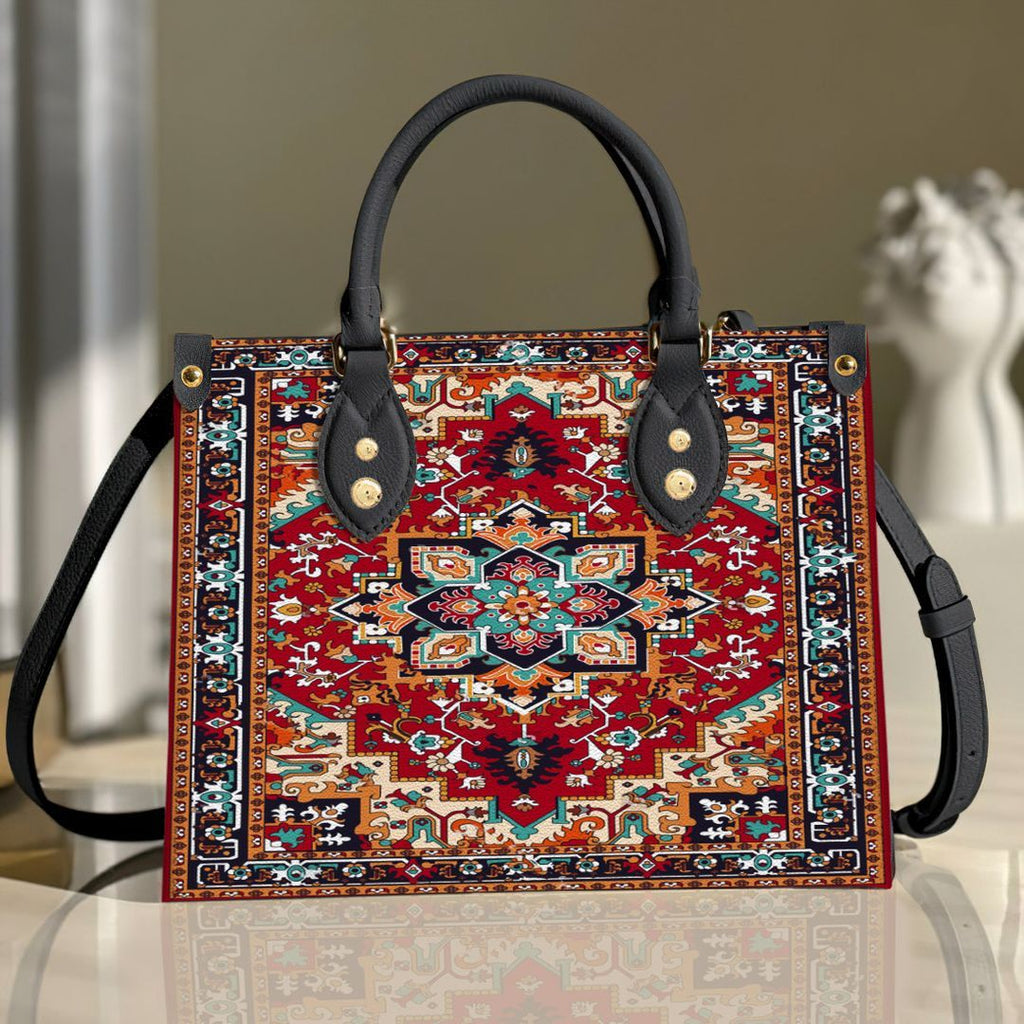 Persian Tribal Flower Leather Bag Handbag | Tote Bag | Leather Tote For Women