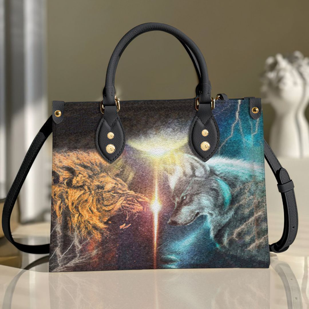 Lion And Wolf Leather Bag Handbag | Tote Bag | Leather Tote For Women