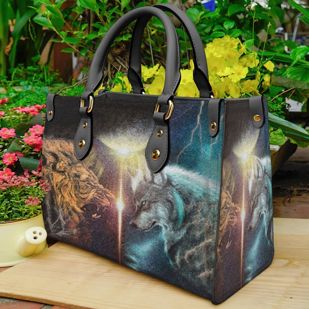 Lion And Wolf Leather Bag Handbag | Tote Bag | Leather Tote For Women