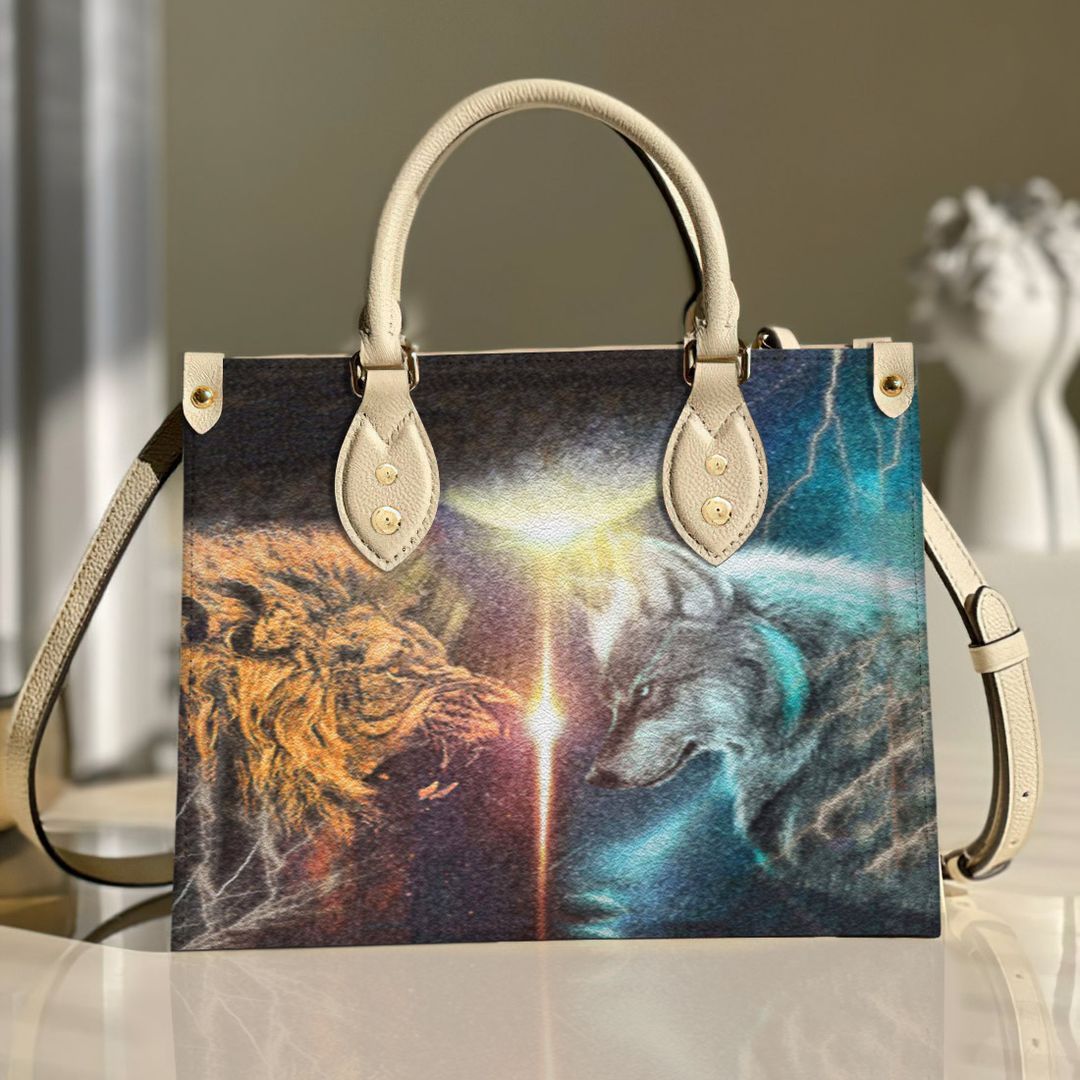 Lion And Wolf Leather Bag Handbag | Tote Bag | Leather Tote For Women