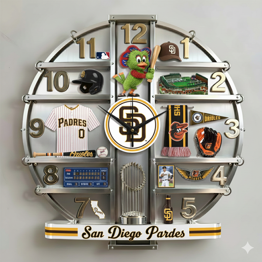 SDP x MLB Home Decorative 3D Visual Effect Acrylic Wall Clock NAK CTKT