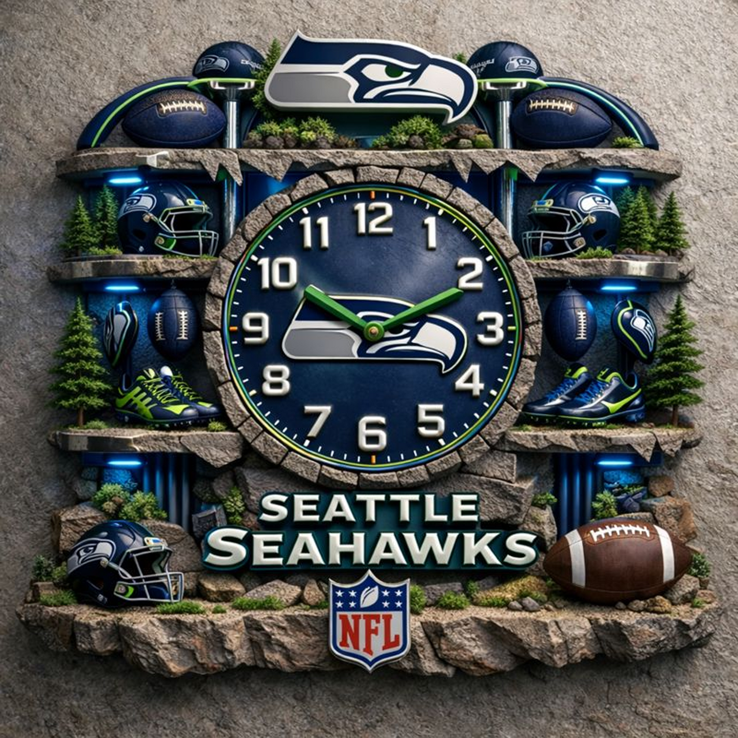 SEA X NFL Master Arena Clock NAK NHT