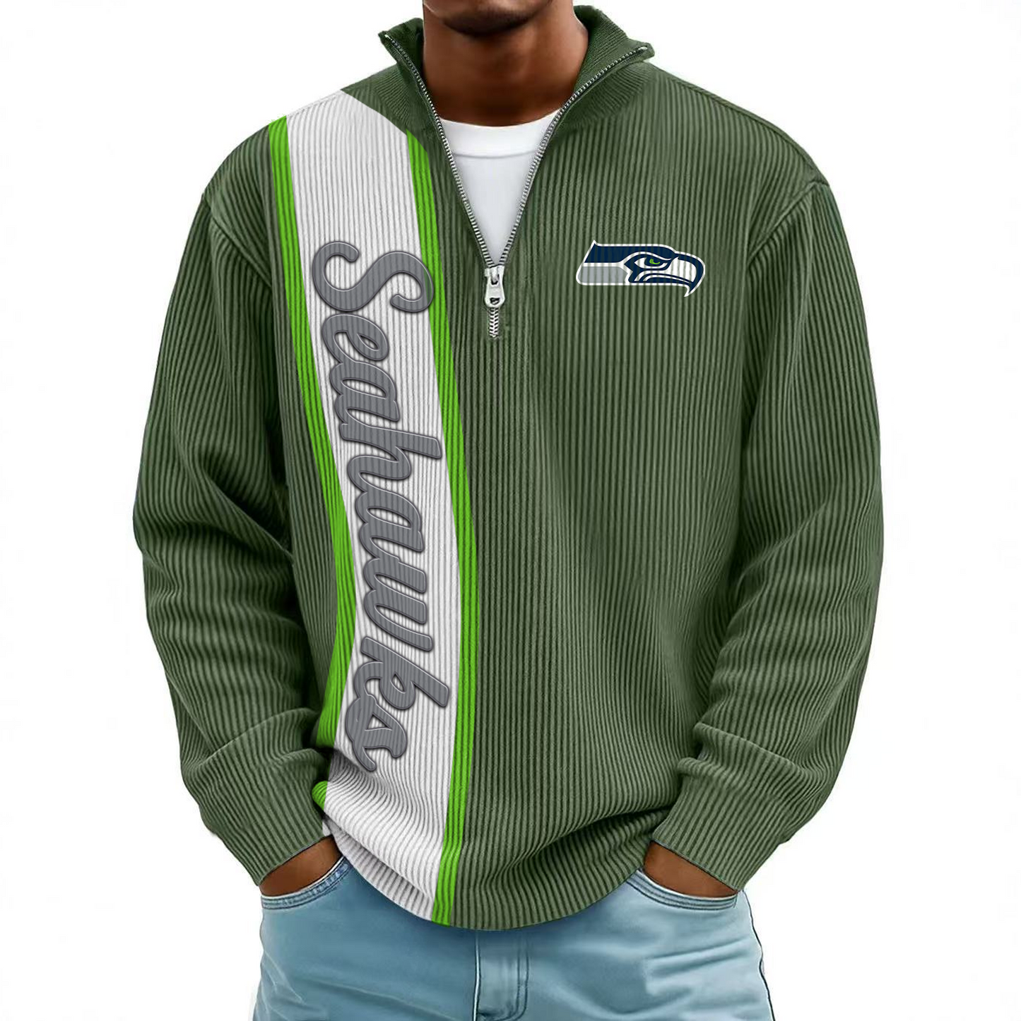 SEA x NFL Mokaloha Men's Waffle Henley Shirts DATND TANTD