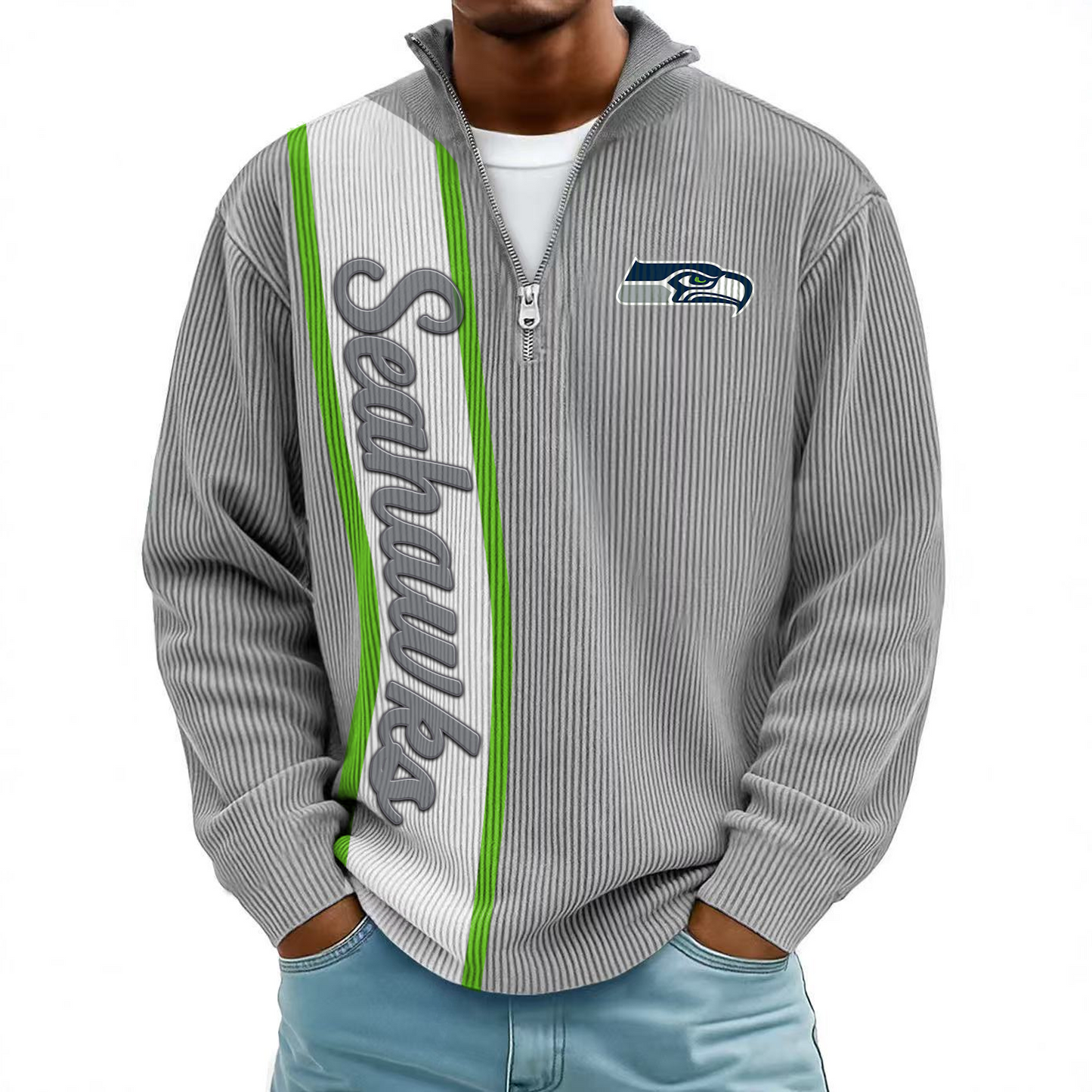 SEA x NFL Mokaloha Men's Waffle Henley Shirts DATND TANTD