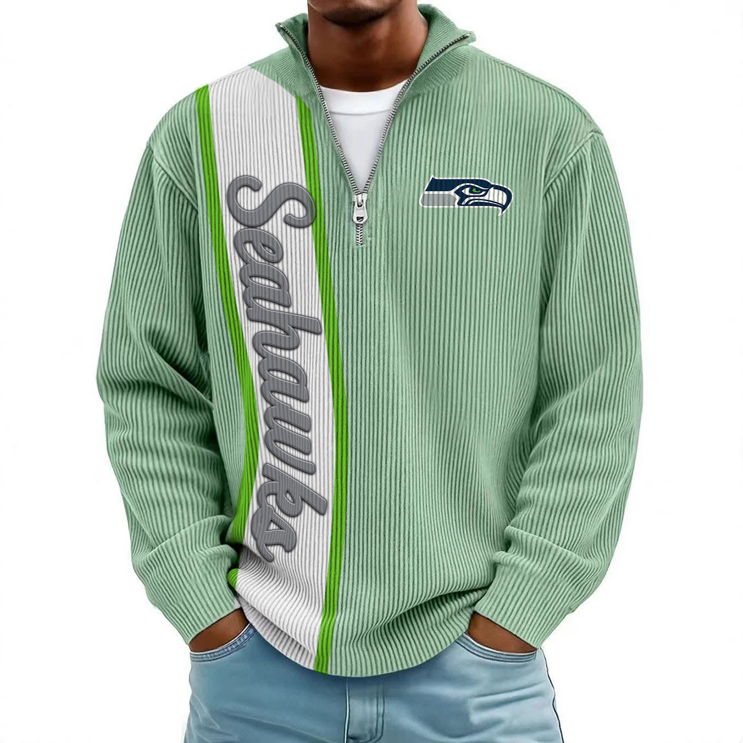 SEA x NFL Mokaloha Men's Waffle Henley Shirts DATND TANTD