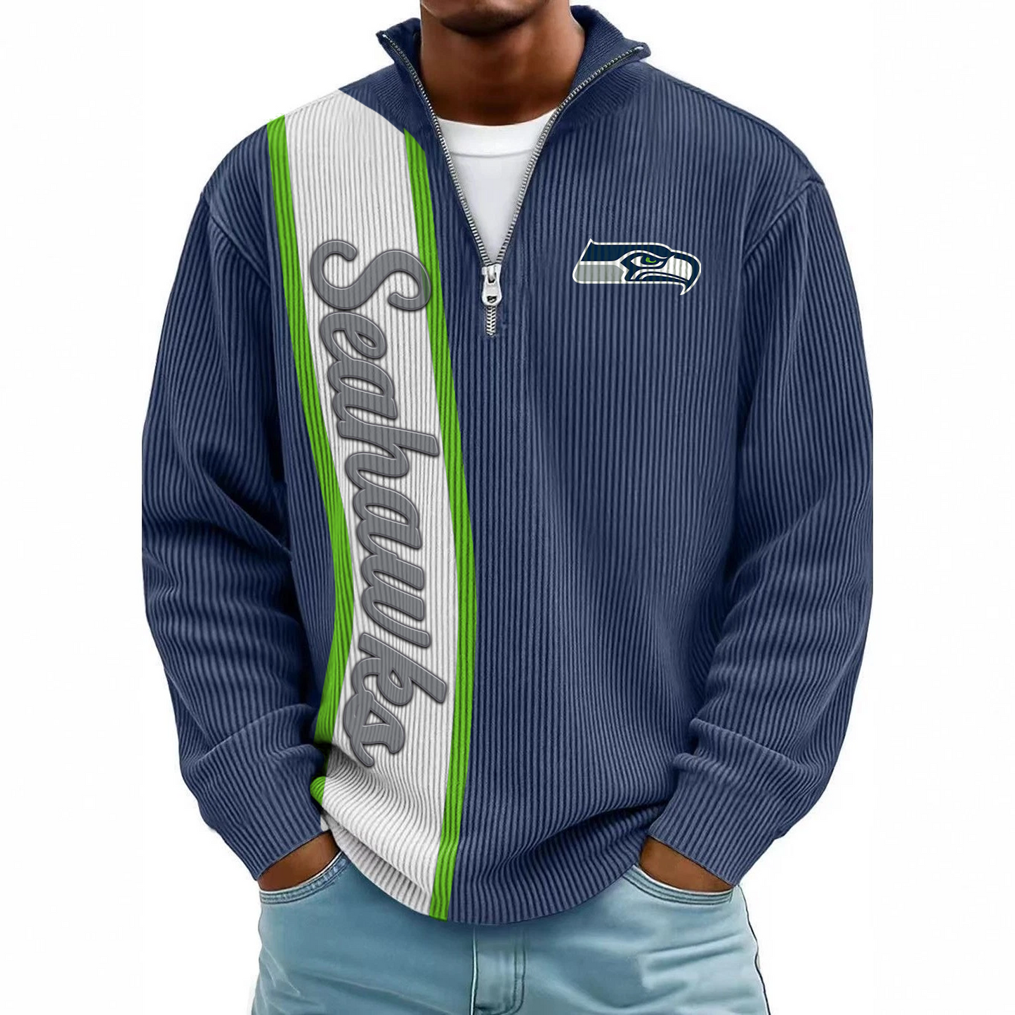 SEA x NFL Mokaloha Men's Waffle Henley Shirts DATND TANTD