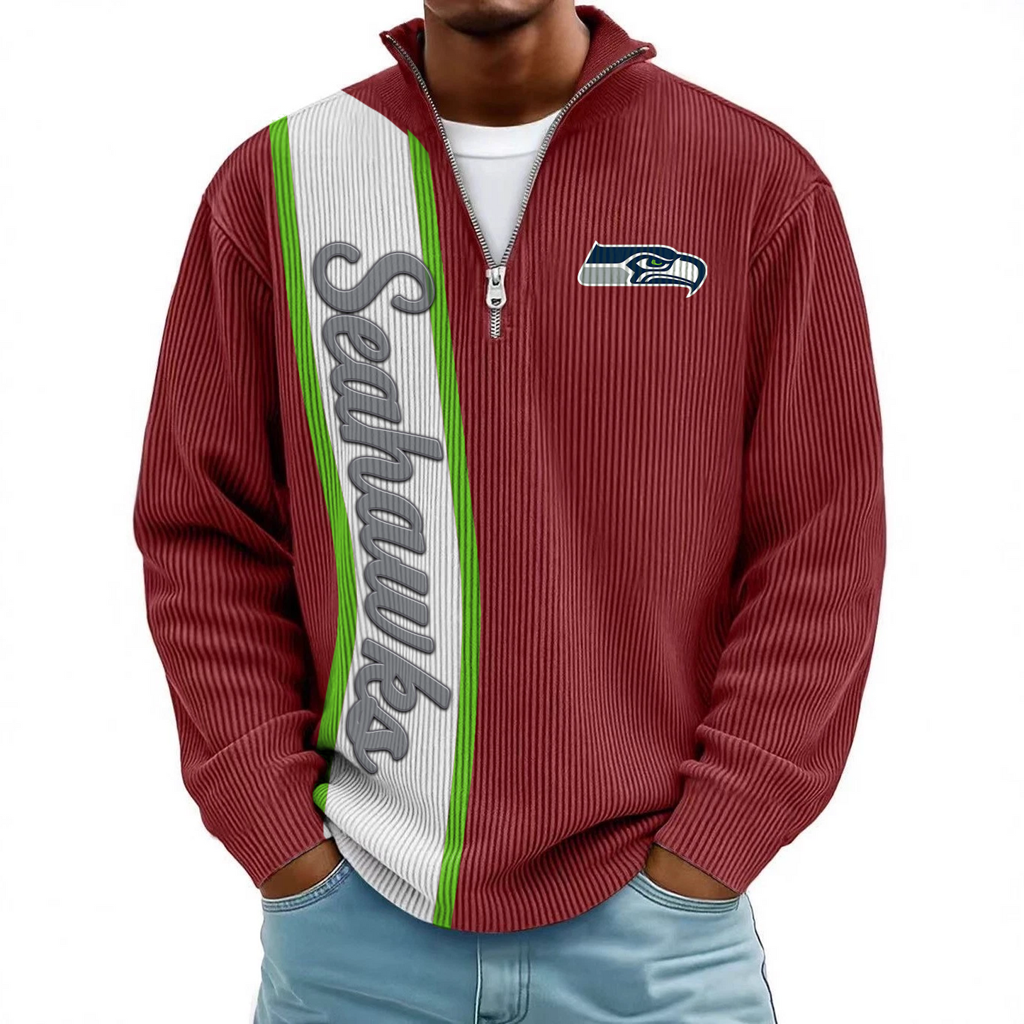 SEA x NFL Mokaloha Men's Waffle Henley Shirts DATND TANTD