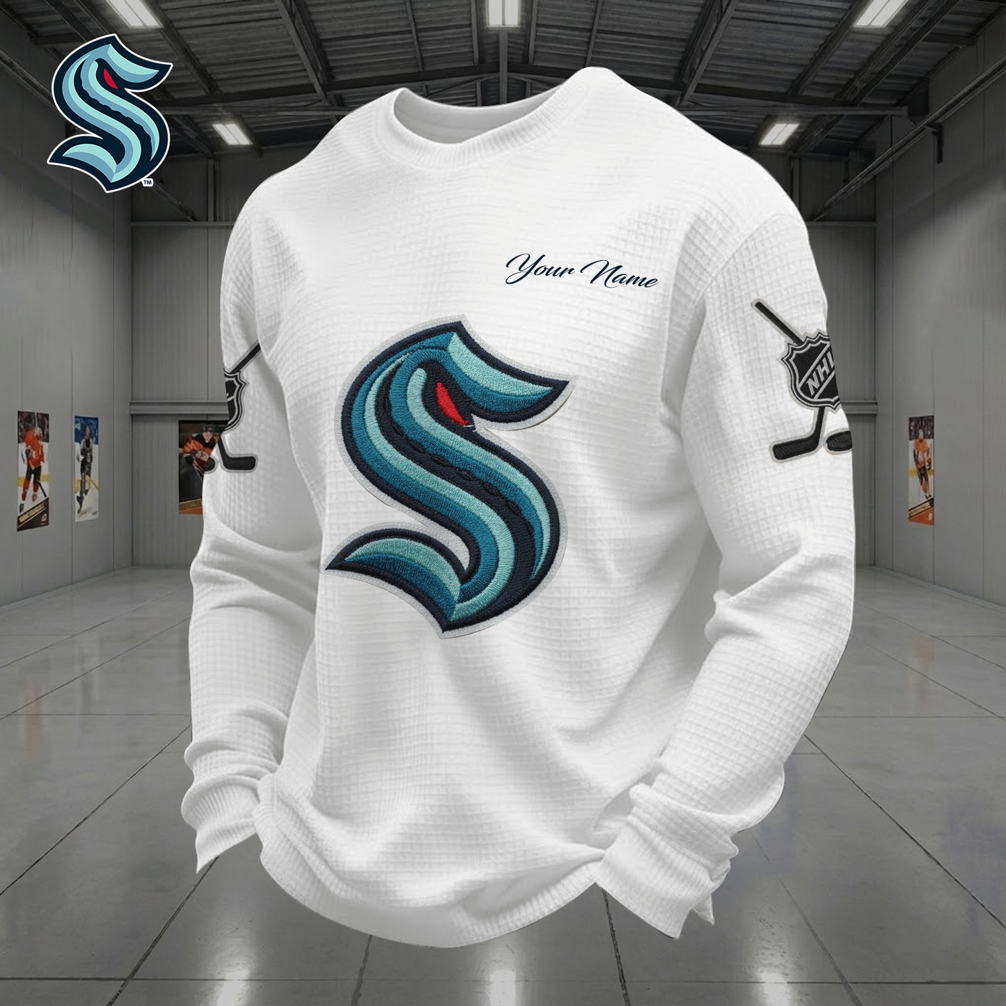SEA X NHL Men Football Waffle Long Sleeve T-Shirt V1 NAK NHT
