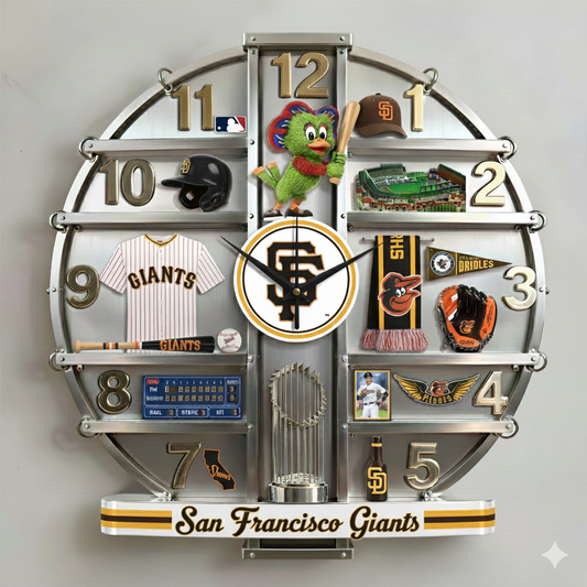 SFG x MLB Home Decorative 3D Visual Effect Acrylic Wall Clock NAK CTKT