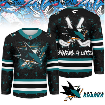SJS Premium NHL Graffiti My Team 4 Life Hockey Jersey DDT NTL
