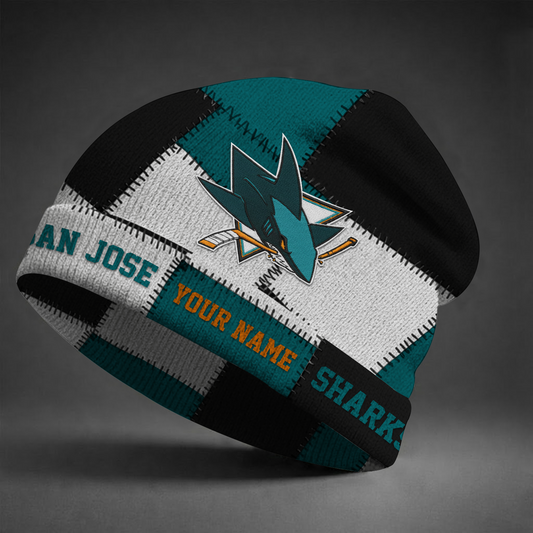 SJS X NHL Custom Name Beanie Hat Gifts For Fans - Limited Edition NAK NHT
