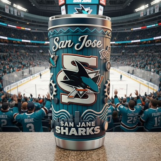 SJS X NHL mascot-shaped thermal mug NAK NHT