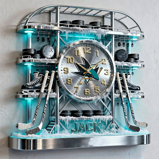 SJS X Personalized ice hockey arena tower themed clock NAK NHT