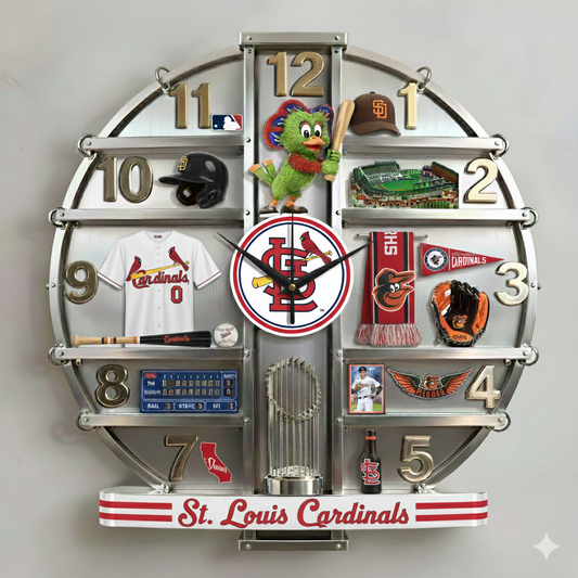 SLC x MLB Home Decorative 3D Visual Effect Acrylic Wall Clock NAK CTKT