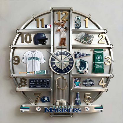 SM x MLB Home Decorative 3D Visual Effect Acrylic Wall Clock NAK CTKT