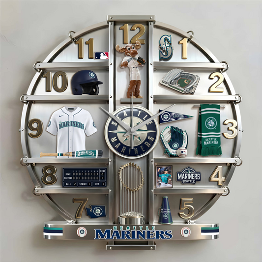 SM x MLB Home Decorative 3D Visual Effect Acrylic Wall Clock NAK CTKT