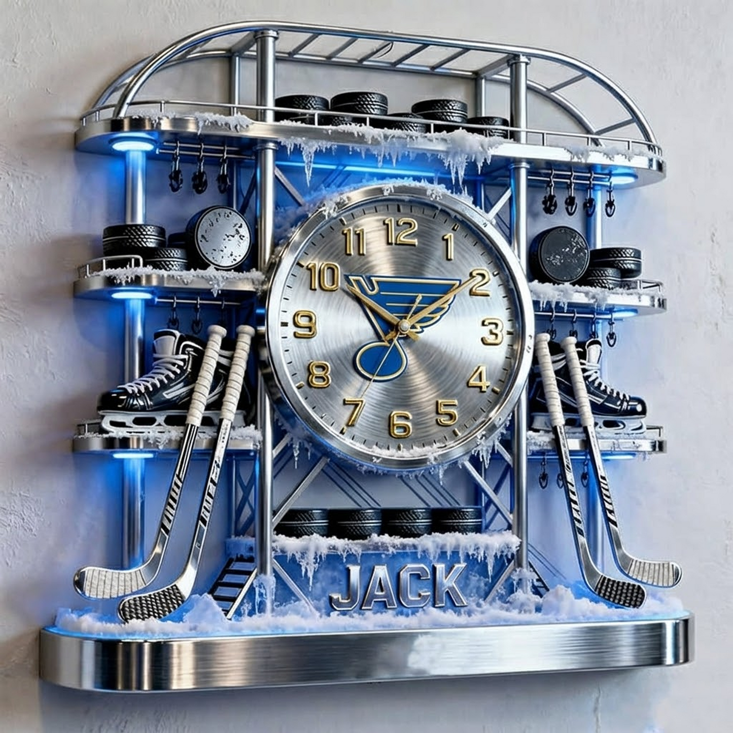 STL X Personalized ice hockey arena tower themed clock NAK NHT