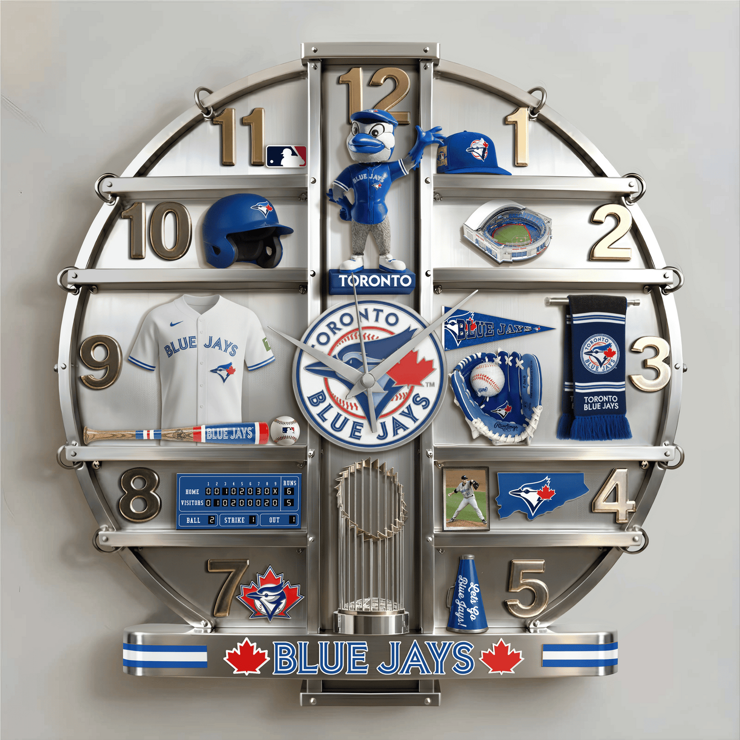 TBJ x MLB Home Decorative 3D Visual Effect Acrylic Wall Clock NAK CTKT