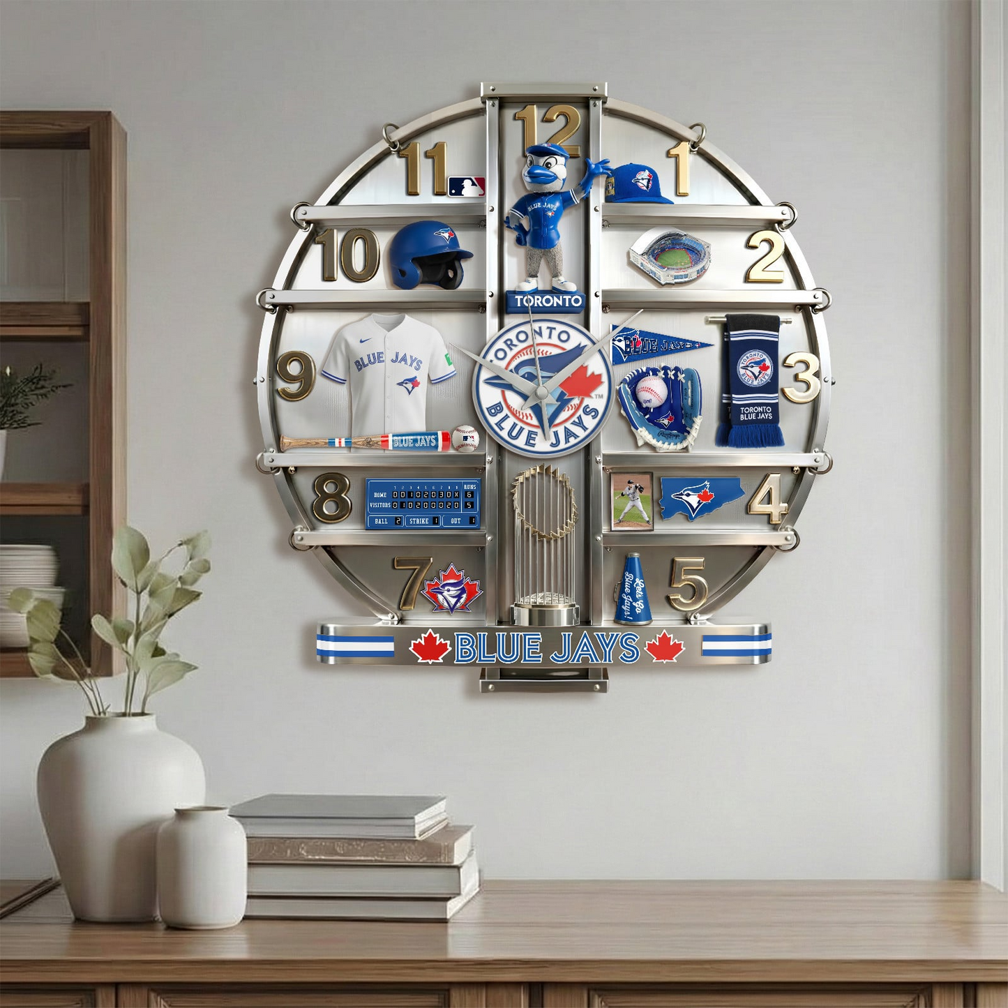 TBJ x MLB Home Decorative 3D Visual Effect Acrylic Wall Clock NAK CTKT