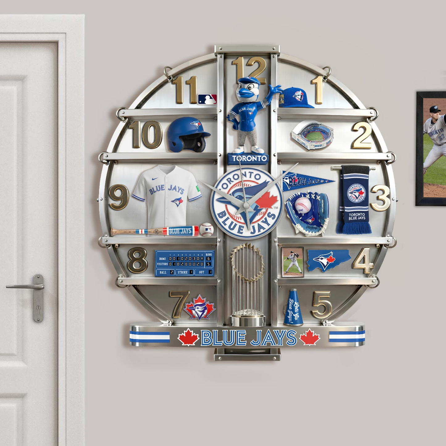 TBJ x MLB Home Decorative 3D Visual Effect Acrylic Wall Clock NAK CTKT