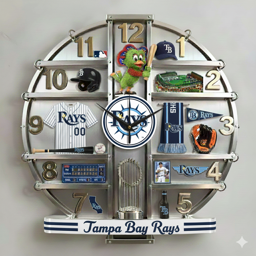 TBR x MLB Home Decorative 3D Visual Effect Acrylic Wall Clock NAK CTKT