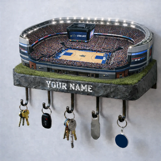 UTA Stadium Premium NBA Wood Key Hanger DATND TANTD