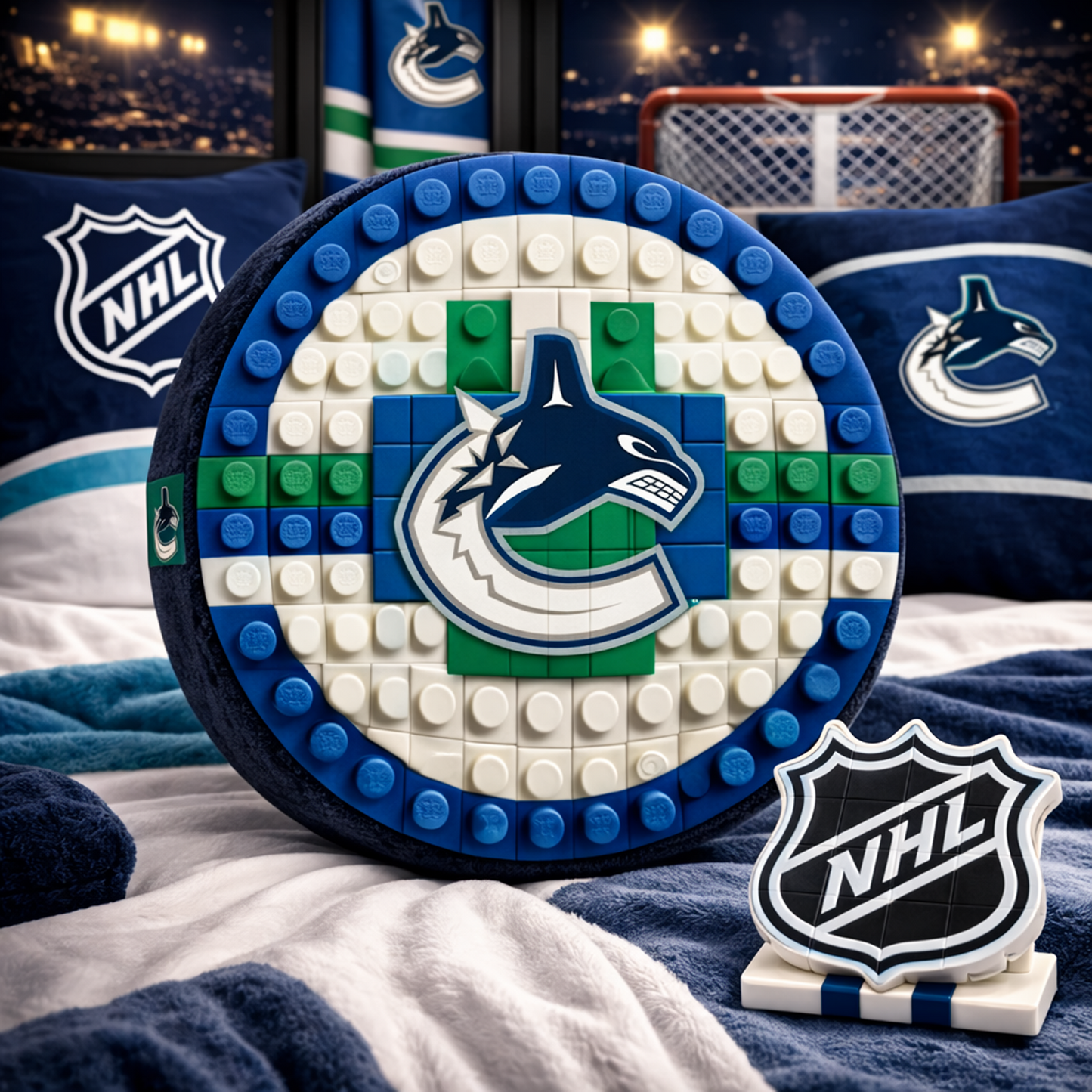 VAN x NHL Hockey Logo Plush Pillow NAK NHT