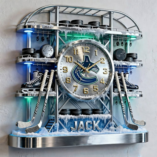 VAN X Personalized ice hockey arena tower themed clock NAK NHT