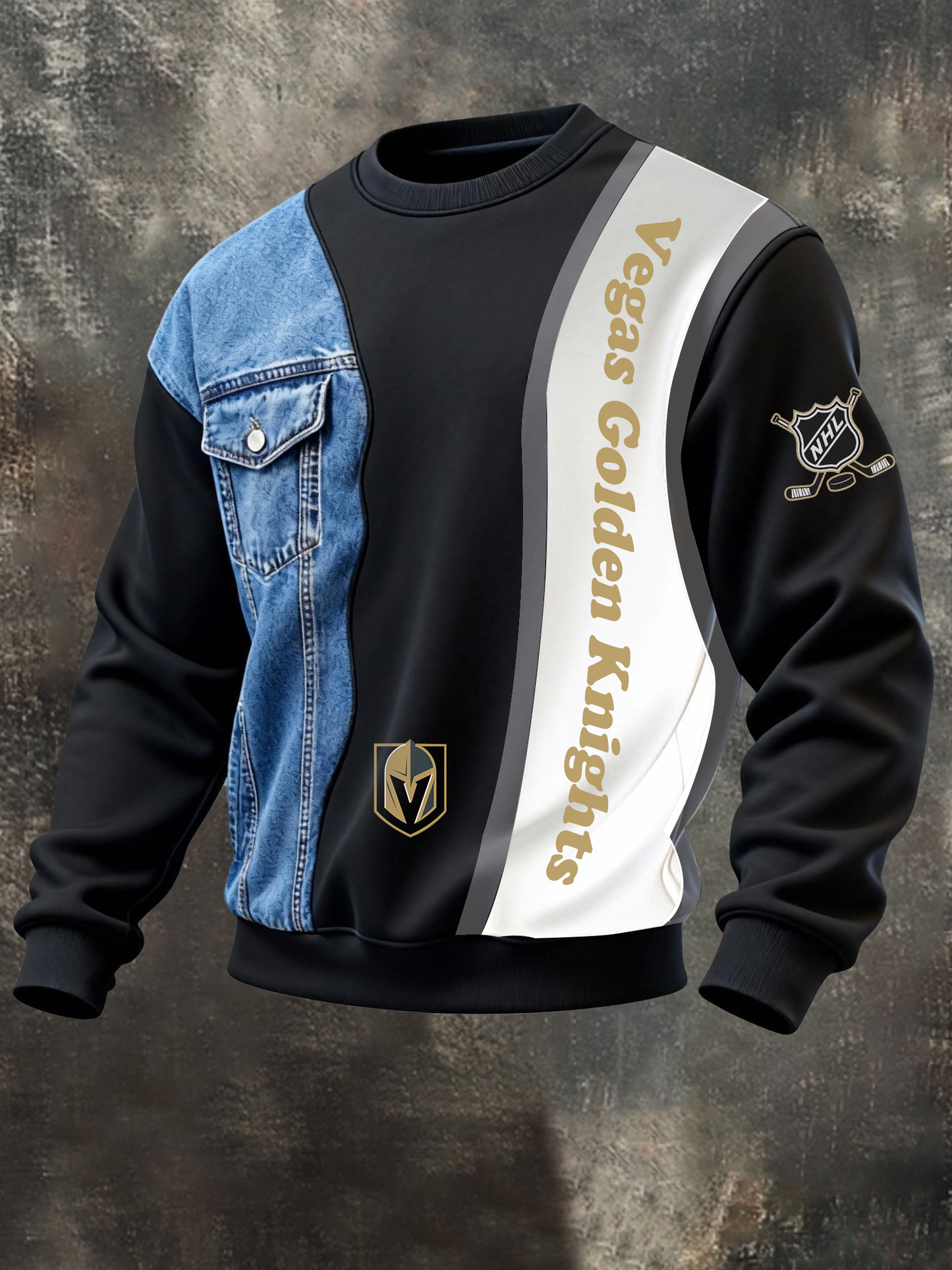 VGK x NHL Denim & Sporty Hybrid Jacket Line NAK CTKT