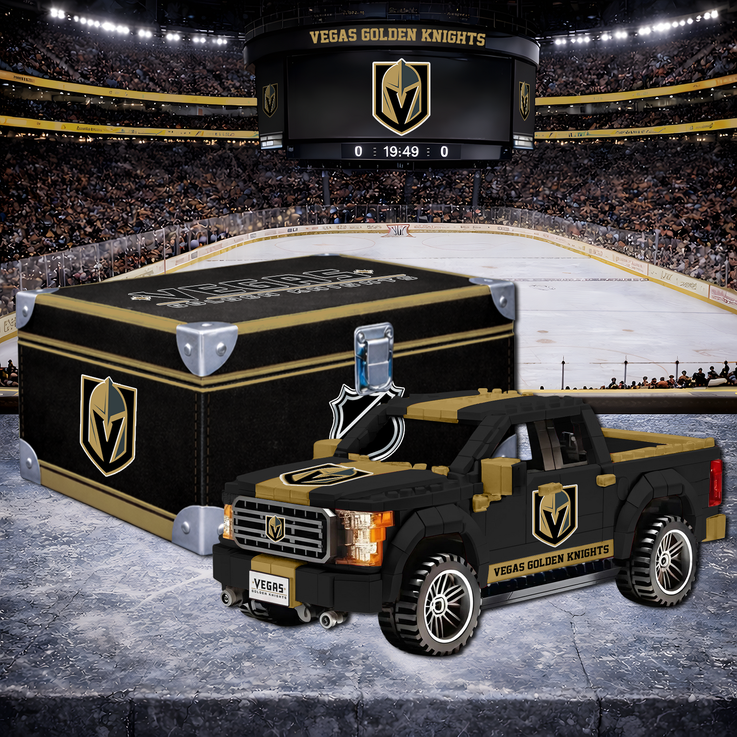 VGK X NHL LEGO Toy Truck Set with Collectible Case NAK NHT