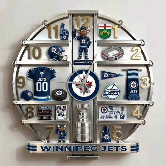 WPG X NHL Home Decorative 3D Visual Effect Acrylic Wall Clock NAK NHT