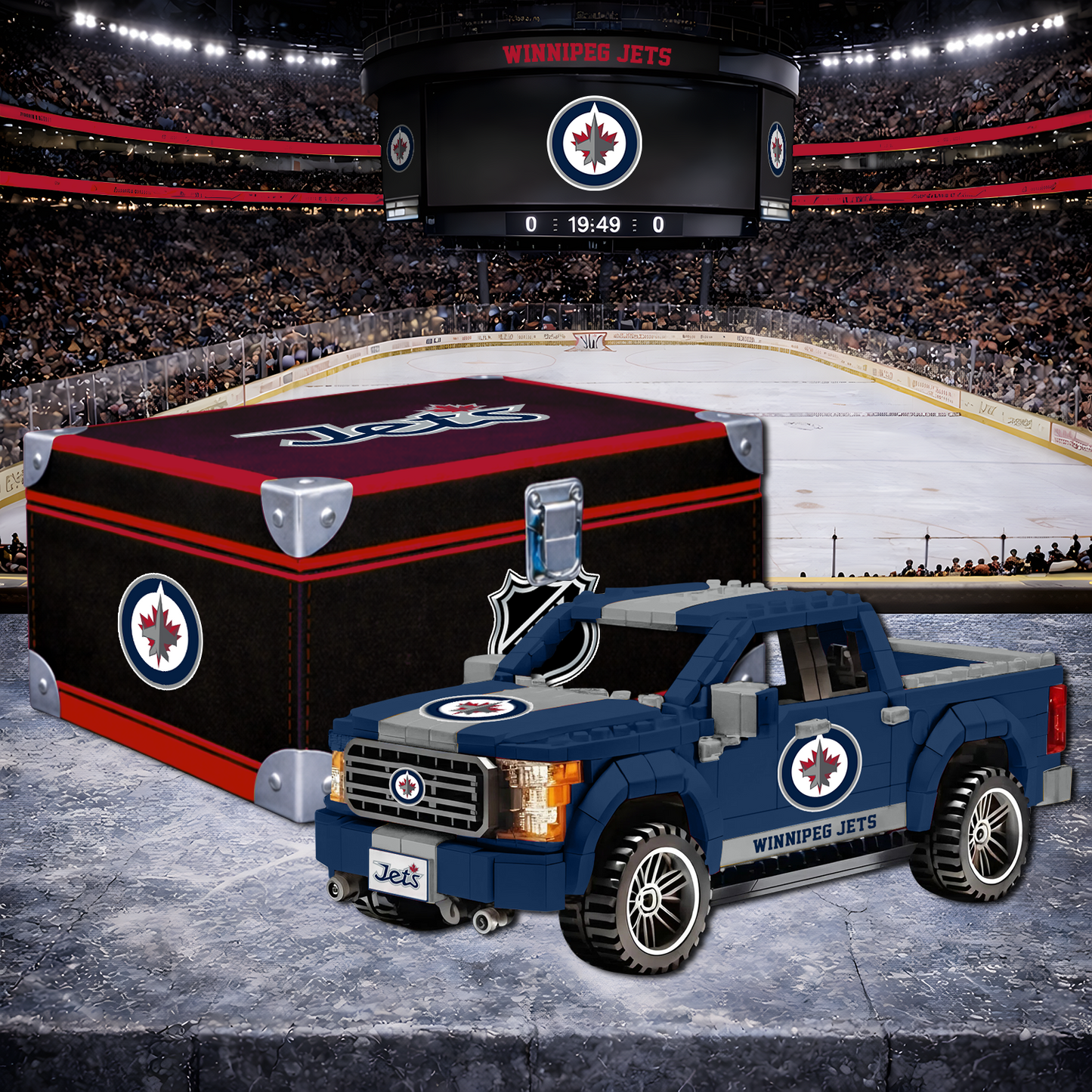 WPG X NHL LEGO Toy Truck Set with Collectible Case NAK NHT