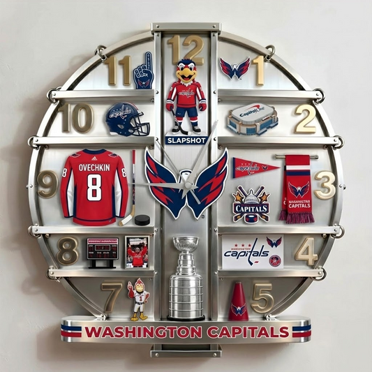 WSH X NHL Home Decorative 3D Visual Effect Acrylic Wall Clock NAK NHT